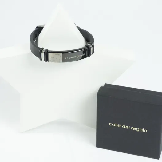 Pulsera grabada con foto para hombre (Idea de regalo original)