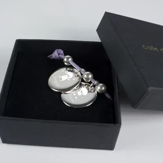 Pulsera medallas de plata personalizadas (Idea de regalo original)