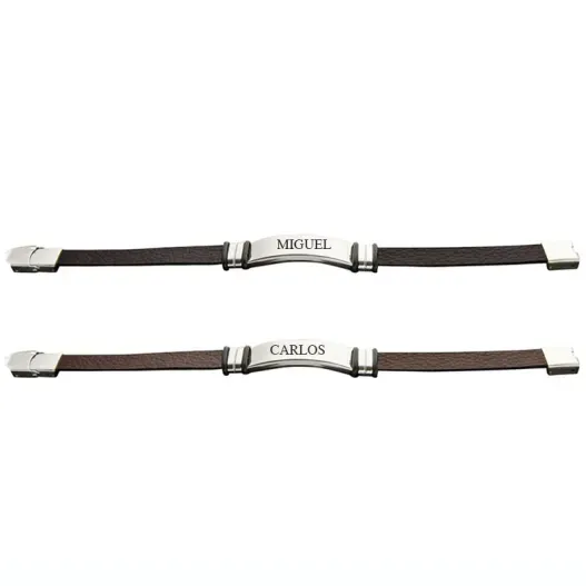 Pulsera para hombre grabada (Idea de regalo original)