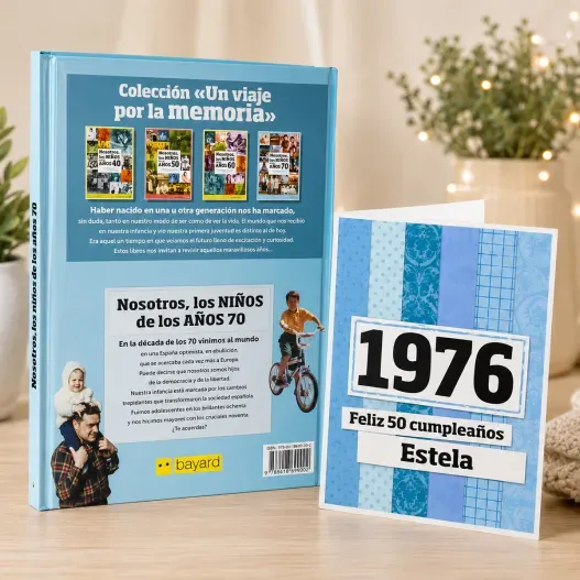 Regalo 50 cumplea&ntilde;os: libro con tarjeta (Idea de regalo original)