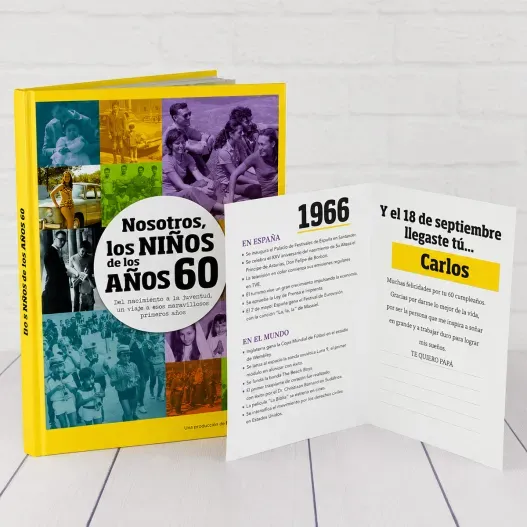 Regalo 60 cumplea&ntilde;os: libro con tarjeta (Idea de regalo original)
