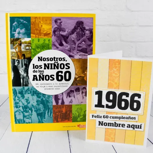 Regalo 60 cumplea&ntilde;os: libro con tarjeta