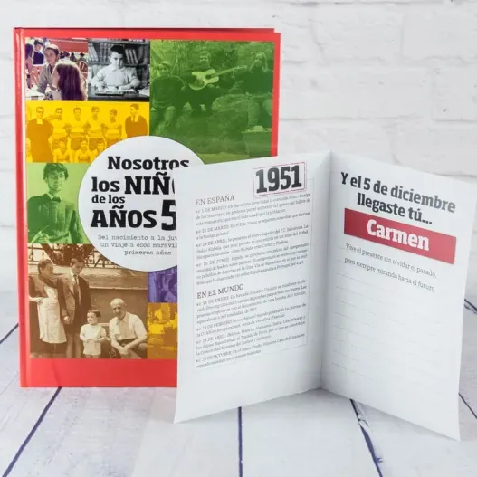 Regalo 70 cumplea&ntilde;os: libro con tarjeta (Idea de regalo original)