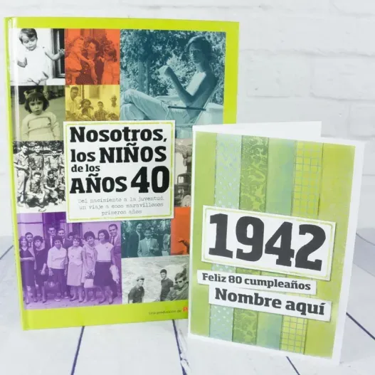 Regalo 80 cumplea&ntilde;os: libro con tarjeta