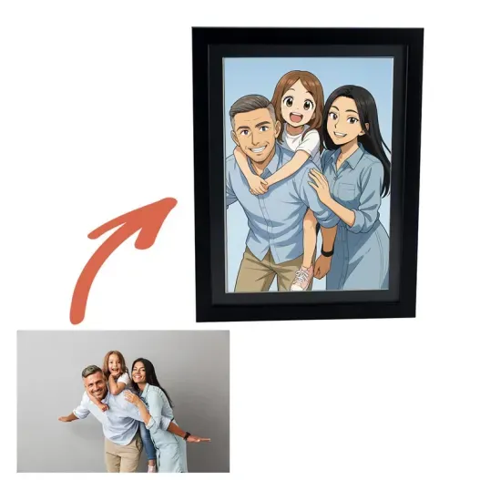 Retrato personalizado a partir de tu foto con marco (Elige tu estilo) (Detalle de presentación)