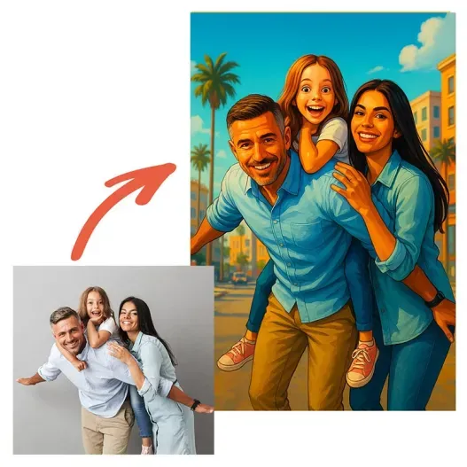 Foto Retrato personalizado a partir de tu foto (Elige tu estilo) (Opción de grabado)