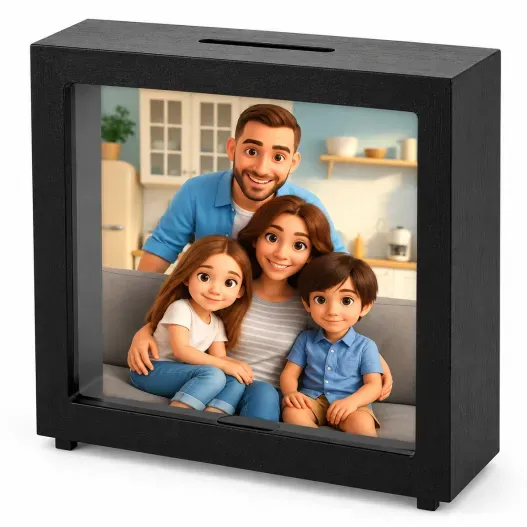 Retrato personalizado a partir de tu foto en hucha (Idea de regalo original)
