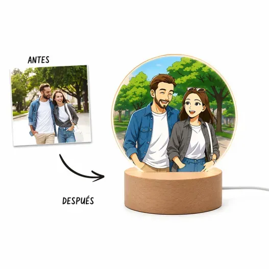 Retrato personalizado a partir de tu foto en l&aacute;mpara (Idea de regalo original)