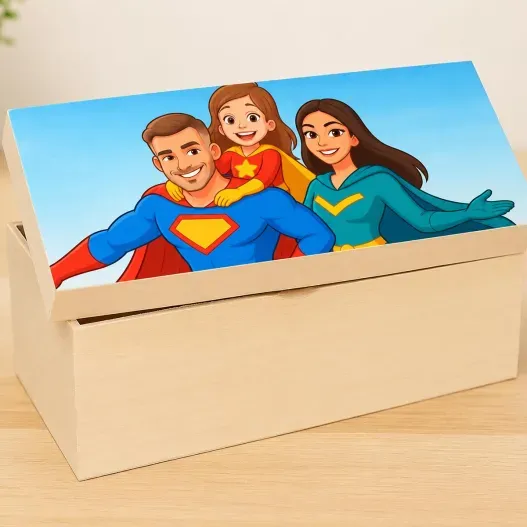 Retrato personalizado en caja de madera  (Idea de regalo original)