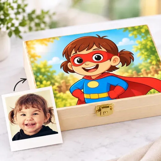 Retrato personalizado en caja personalizada