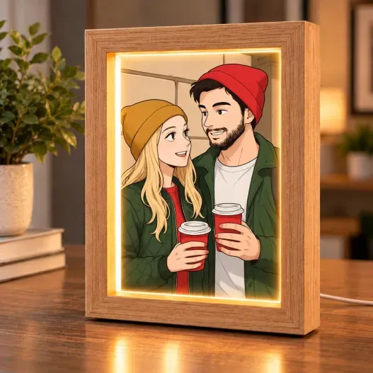 Retrato personalizado en marco luminoso (Vista secundaria)