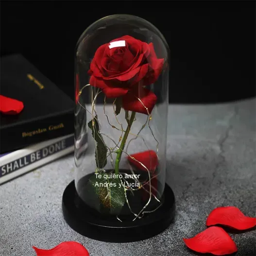 Rosa eterna personalizada (Detalle de presentación)