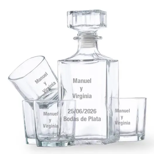Set whisky con texto grabado (Vista alternativa)