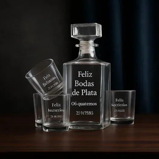 Set whisky con texto grabado (Vista secundaria)