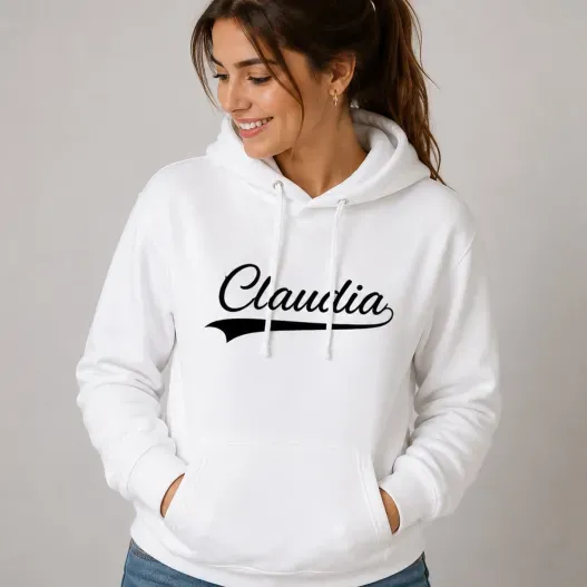 Sudadera personalizada retro (Detalle de presentación)