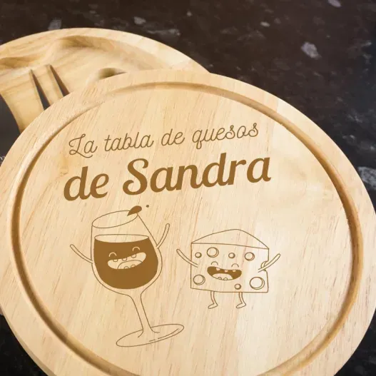 Tabla de quesos grabada con motivos divertidos (Vista alternativa)