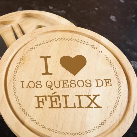 Tabla de quesos personalizada I love... (Idea de regalo original)