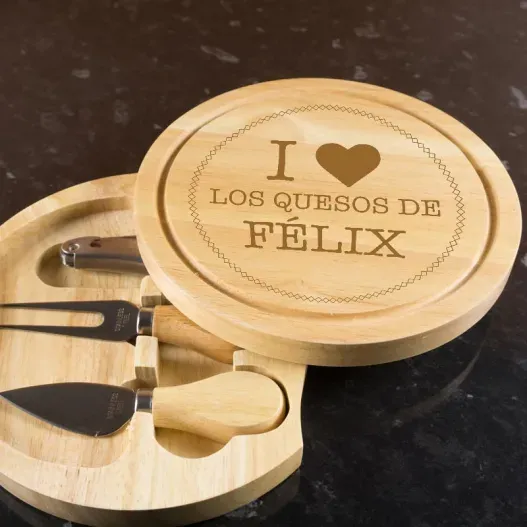 Tabla de quesos personalizada I love... (Foto de catálogo)