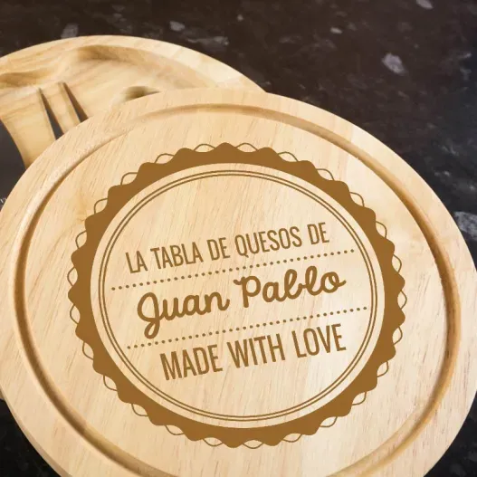 Tabla de quesos personalizada Made with love