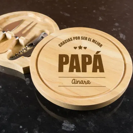 Tabla de quesos personalizada para pap&aacute; (Idea de regalo original)