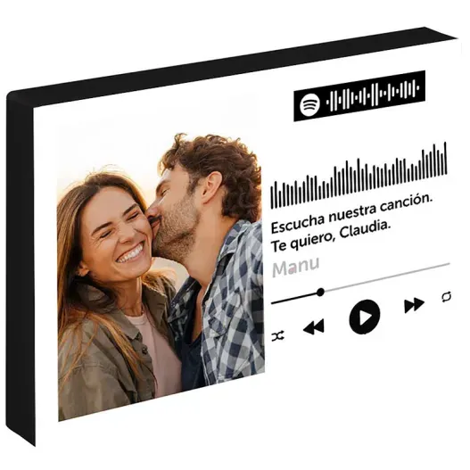 Taco de madera personalizado Spotify (Vista secundaria)