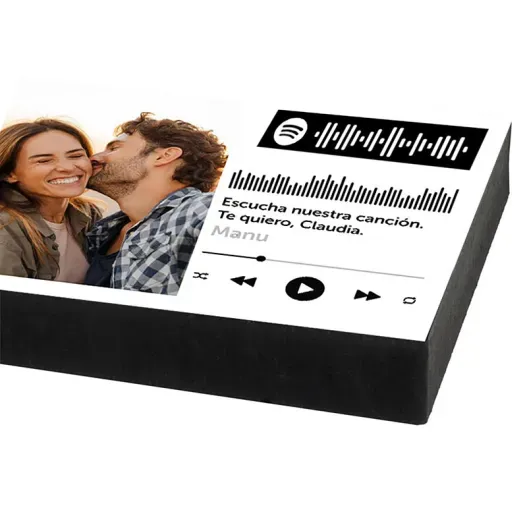 Taco de madera personalizado Spotify (Vista alternativa)