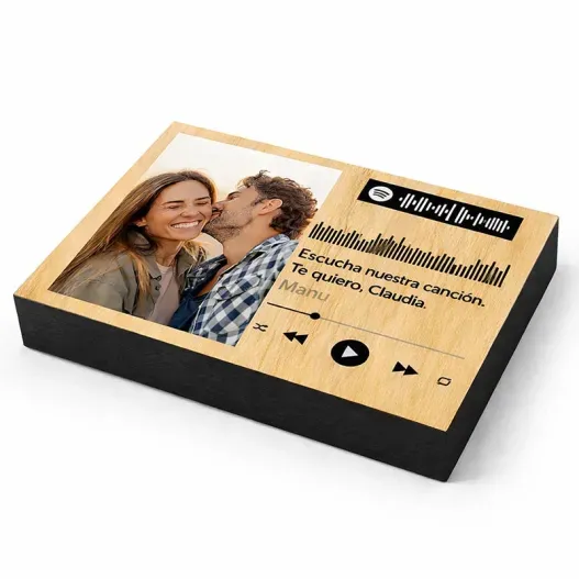Taco de madera personalizado Spotify (Foto de catálogo)