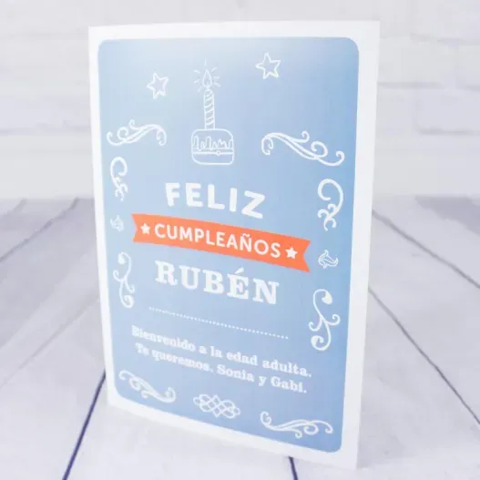 Tarjeta 'Feliz cumplea&ntilde;os' personalizada (Idea de regalo original)