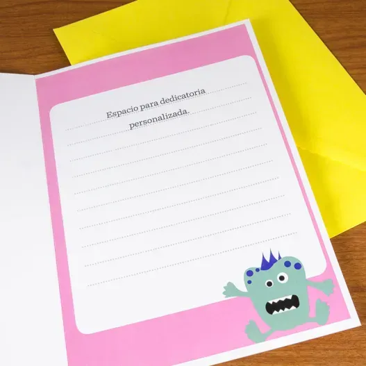 Tarjeta infantil monstruitos (Vista alternativa)