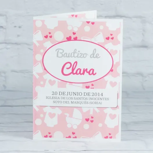 Tarjeta para bautizos personalizada