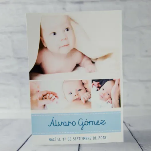 Tarjeta para beb&eacute; personalizada con fotos (Idea de regalo original)