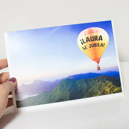 Tarjeta personalizada especial Jubilaci&oacute;n (Detalle de presentación)