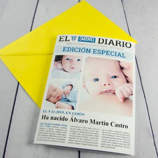 Tarjeta personalizada mini diario (Detalle de presentación)