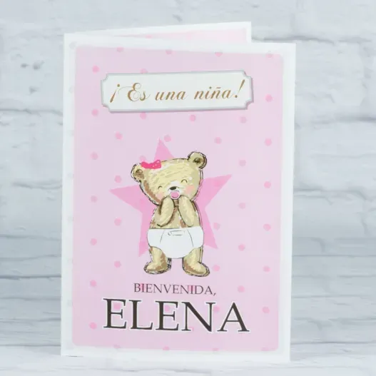 Tarjeta personalizada osito para nacimiento (Vista alternativa)
