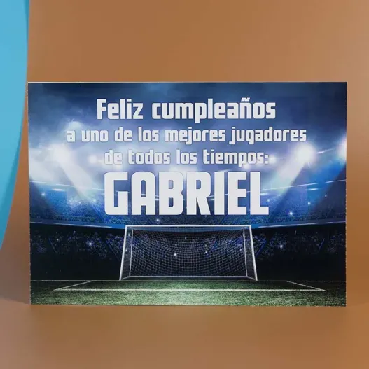 Tarjeta personalizada para cumplea&ntilde;os de futbolero (Vista alternativa)