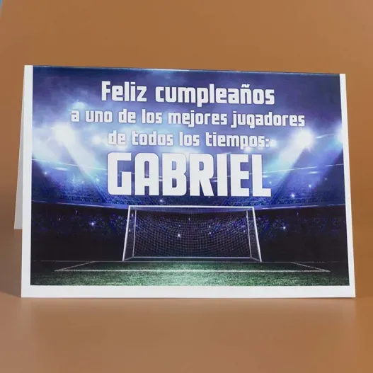 Tarjeta personalizada para cumplea&ntilde;os de futbolero (Idea de regalo original)