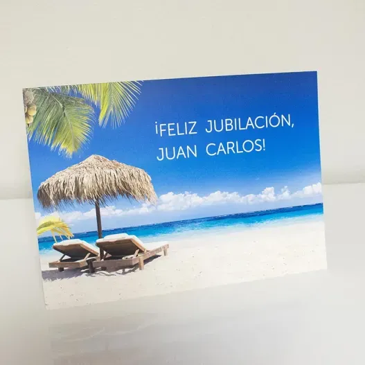 Tarjeta personalizada para Jubilaci&oacute;n