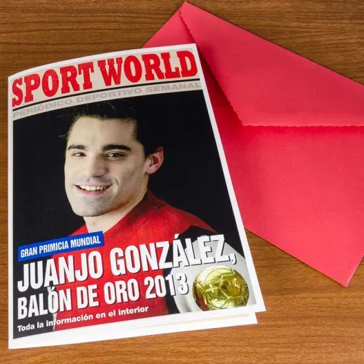 Tarjeta personalizada portada deportes (Idea de regalo original)