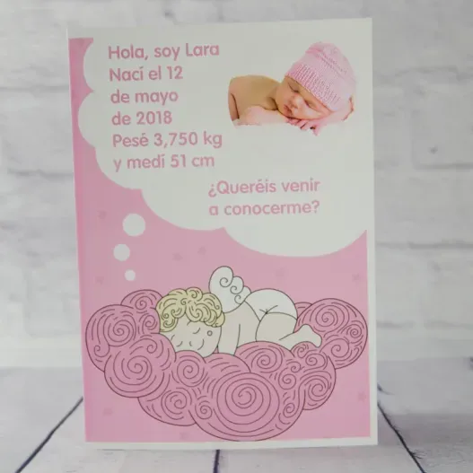 Tarjeta presentaci&oacute;n de tu beb&eacute; personalizada (Vista alternativa)