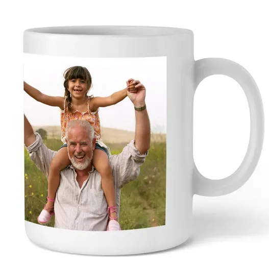 Taza blanca personalizada con foto (Detalle de presentación)