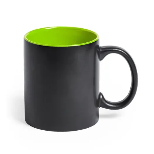 Taza de desayuno negra (Detalle de presentación)