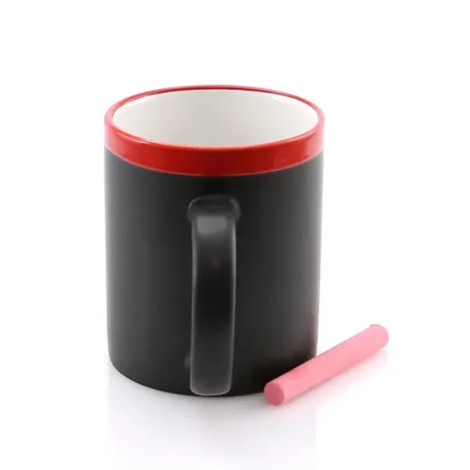 Taza pizarra con tiza de color (Detalle de presentación)