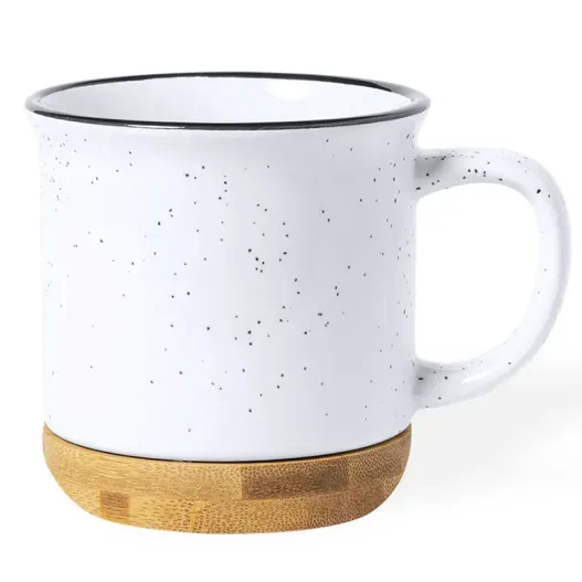 Taza vintage de cer&aacute;mica y bamb&uacute;