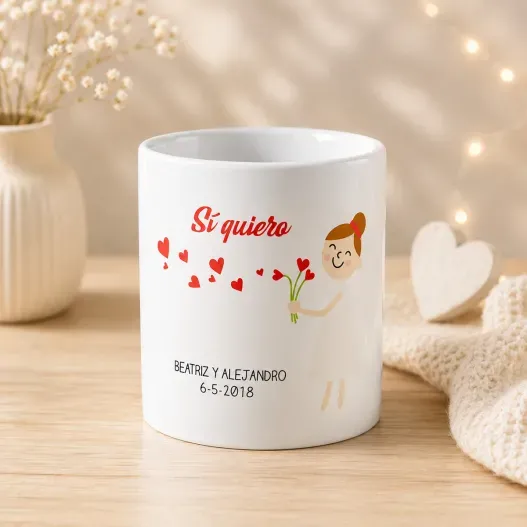 Tazas &iexcl;Si quiero! personalizada (Idea de regalo original)