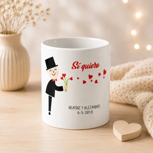 Tazas &iexcl;Si quiero! personalizada (Detalle de presentación)