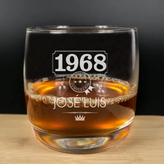 Vaso de whisky a&ntilde;o de nacimiento (Vista alternativa)