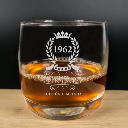 Vaso de whisky grabado '60 Cumplea&ntilde;os'