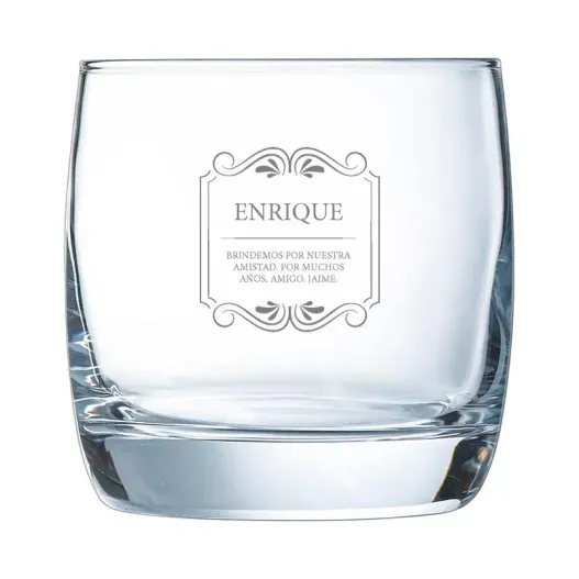 Vaso de whisky grabado con nombre