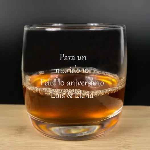 Vaso de Whisky grabado con texto (Idea de regalo original)