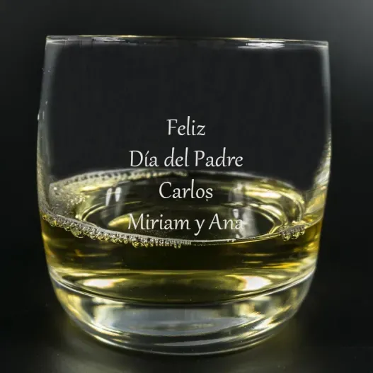 Vaso de Whisky grabado con texto